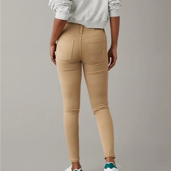 AE High Waisted Jegging Khaki size 8 like new condition - Picture 2 of 7